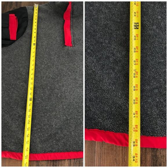 Land’s End VTG Pullover Jacket Fleece Lined 1/4 Zip Collared Unisex Large in Red - Picture 15 of 16